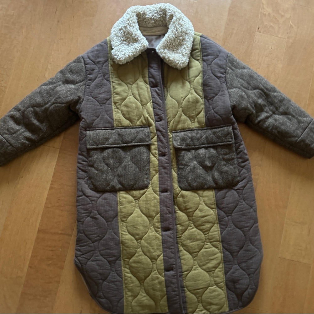 Amente Quilted Brown And Tan Patchwork Women's Co… - image 4